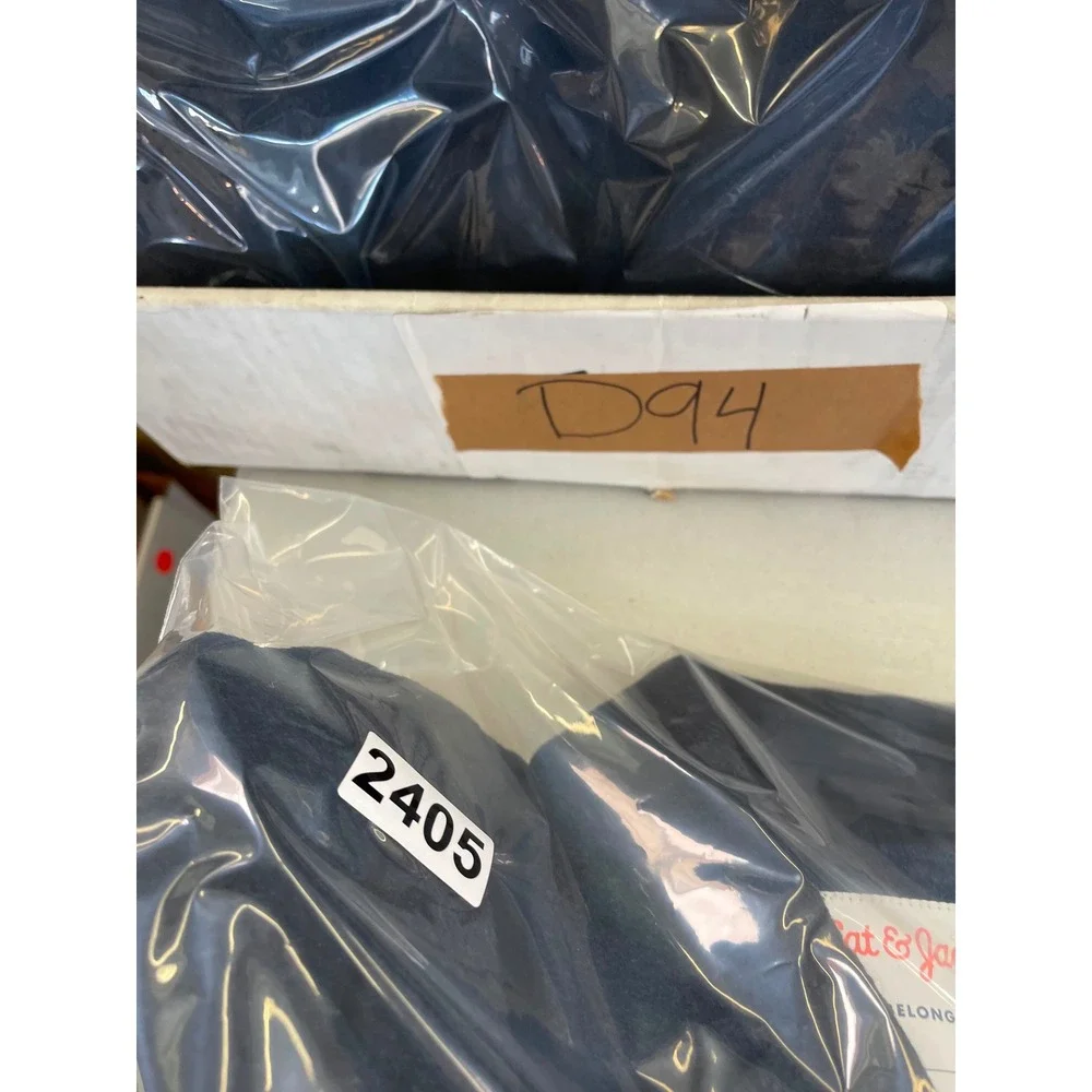 Cat & Jack Boys Navy Blue Double Breasted Pea Coat Jacket Size Small 6/7